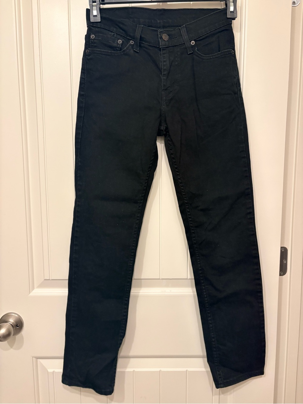 Levi’s 511 Black Jeans 28x30 Slim Straight Leg Dark Wash Denim - Picture 12 of 13
